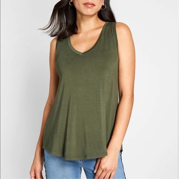 New Fervour Endless Possibilities Tank Top Olive Green - Picture 1 of 8